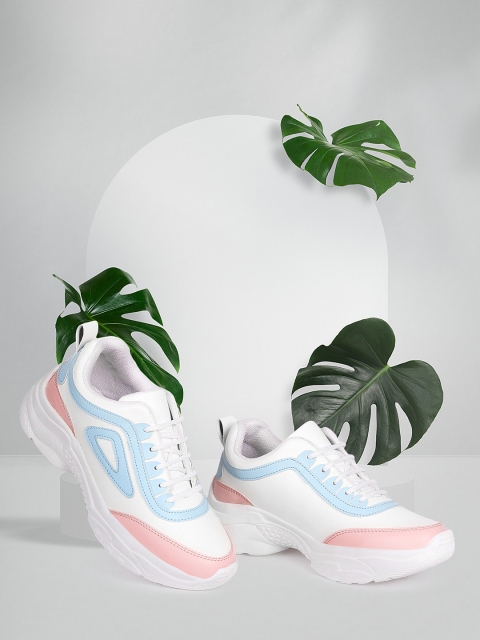 

Bella Toes Women White & Blue Colourblocked Sneakers