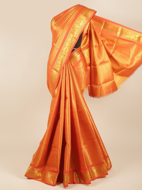 

Pothys Orange Woven Design Zari Pure Silk Saree