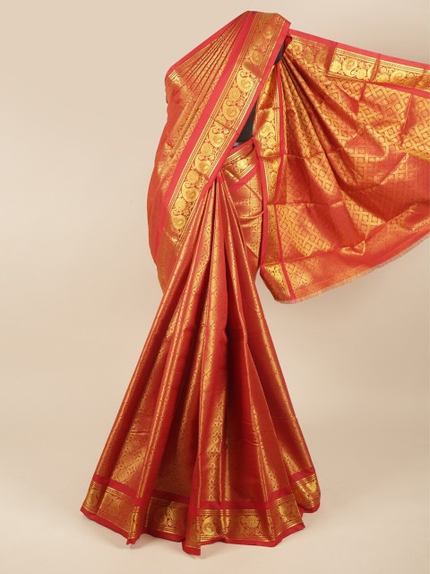 

Pothys Red Woven Design Zari Pure Silk Saree