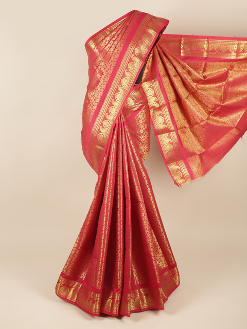 

Pothys Red & Gold Ethnic Motifs Zari Pure Silk Saree