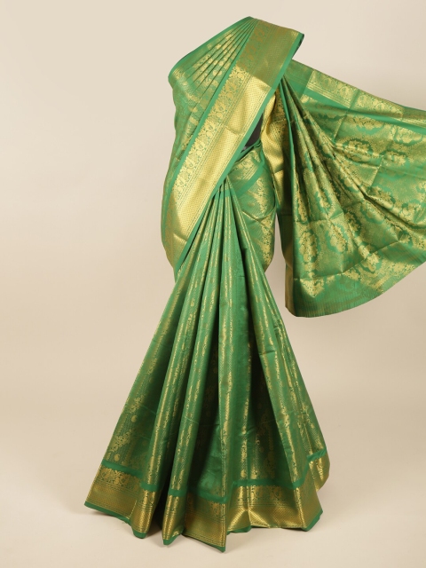 

Pothys Green & Gold Ethnic Motifs Zari Pure Silk Saree