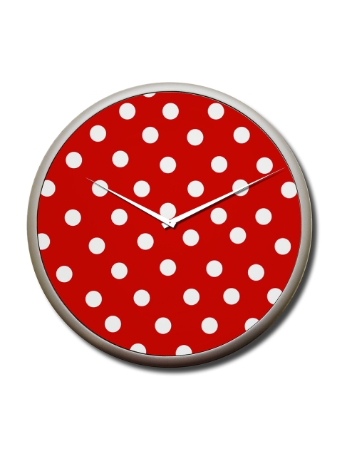 

STYBUZZ Red Dial Printed Wooden 27.9 cm Analogue Wall Clock