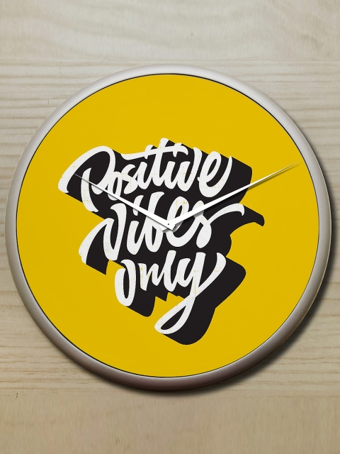 

STYBUZZ Yellow Dial Printed Wooden 27.9 cm Analogue Wall Clock