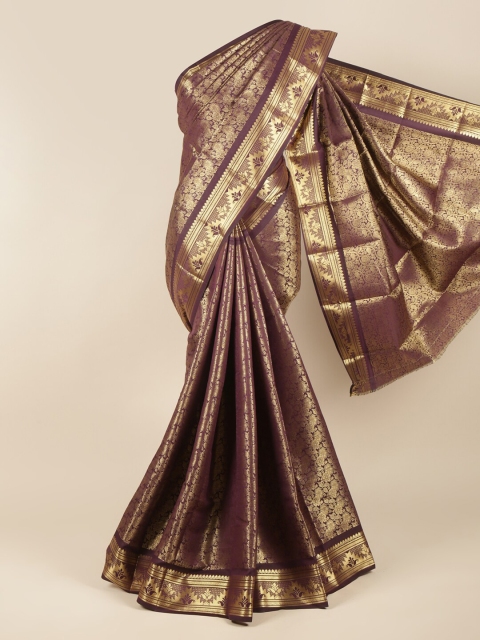 

Pothys Brown & Gold Ethnic Motifs Zari Pure Silk Saree