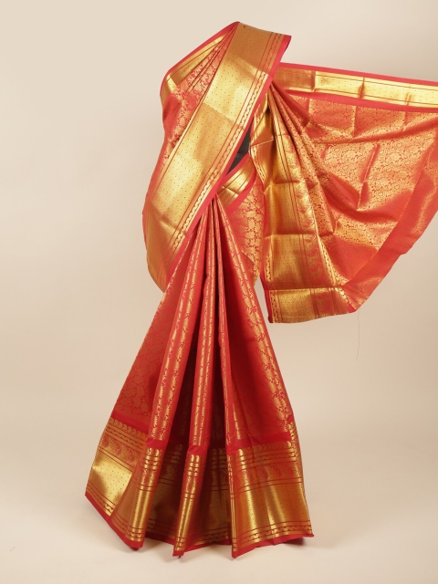 

Pothys & Gold-Toned Woven Design Pure Silk Saree, Maroon