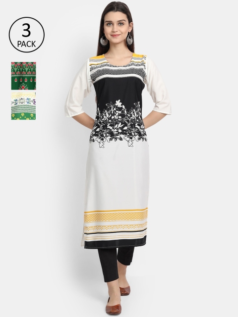 

1 Stop Fashion Women Pack Of 3 Kurtas, White