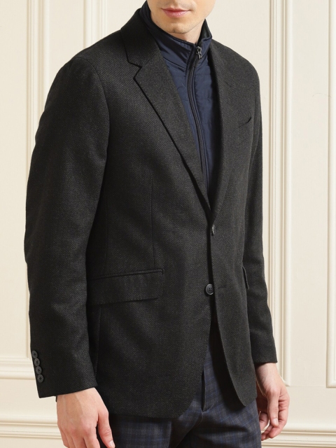 

HACKETT LONDON Men Green Regular Fit Single-Breasted Blazer