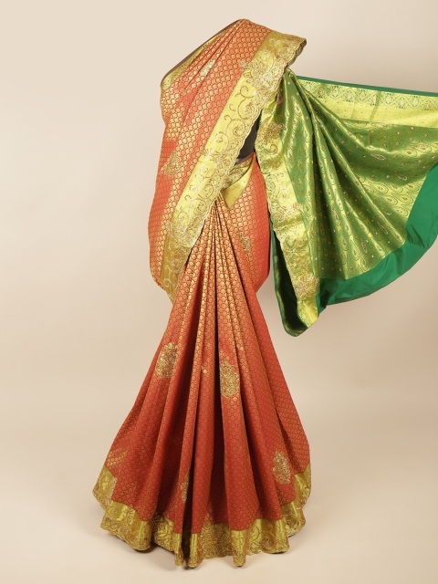 

Pothys Red & Green Woven Design Pure Silk Saree