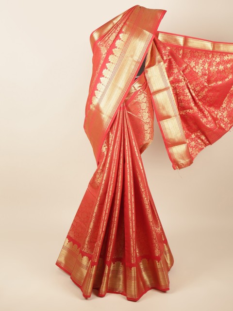 

Pothys Red & Gold-Toned Woven Design Pure Silk Saree