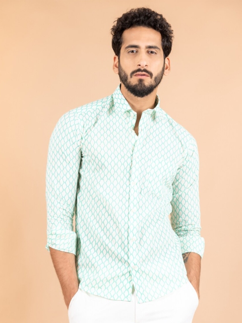 

Tistabene Men White Smart Jaipuri Printed Casual Shirt