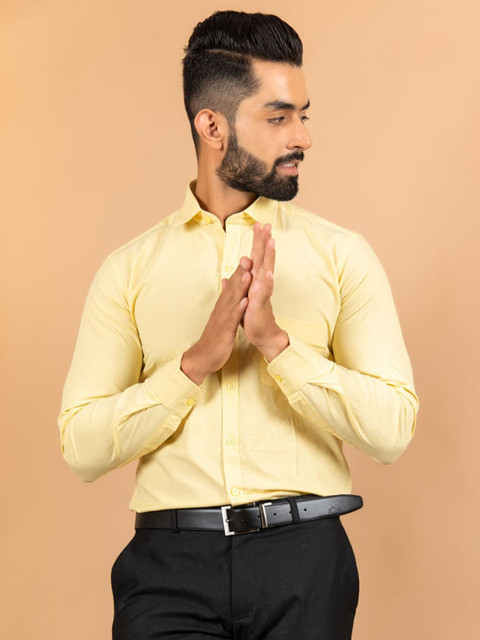 

Tistabene Men Yellow Smart Casual Shirt