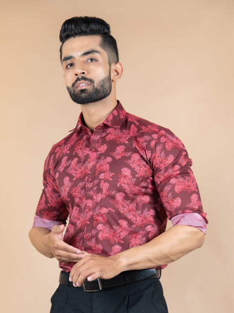 

Tistabene Men Red Smart Blossom Printed Casual Shirt