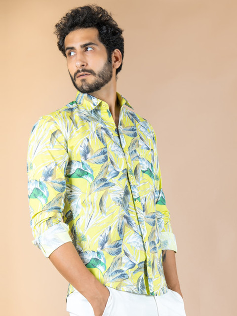 

Tistabene Men Yellow Smart Floral Printed Casual Shirt