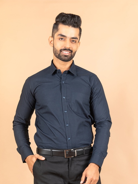 

Tistabene Men Navy Blue Smart Formal Shirt