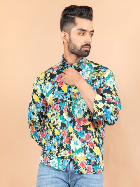 

Tistabene Men Multicoloured Smart Floral Printed Crepe Casual Shirt, Multi