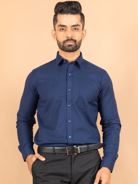 

Tistabene Men Blue Solid Smart Formal Shirt
