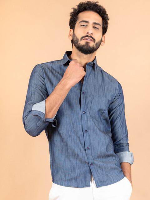 

Tistabene Men Blue Smart Casual Shirt