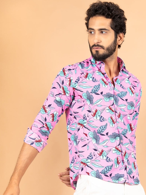 

Tistabene Men Pink Smart Floral Printed Casual Shirt