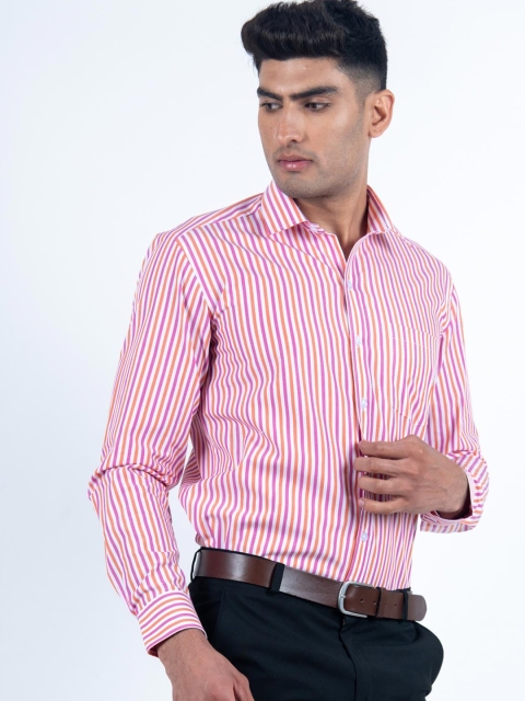 

Tistabene Men Pink Smart Striped Semiformal Shirt