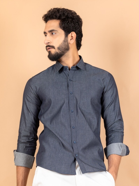 

Tistabene Men Blue Smart Denim Casual Shirt