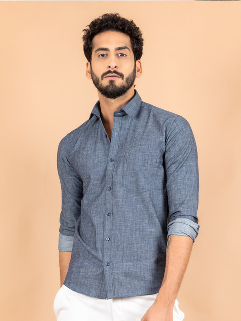 

Tistabene Men Blue Smart Casual Shirt