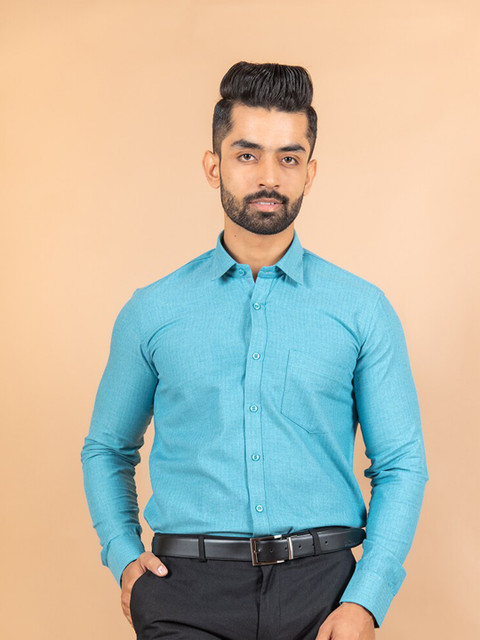 

Tistabene Men Blue Smart Cotton Formal Shirt