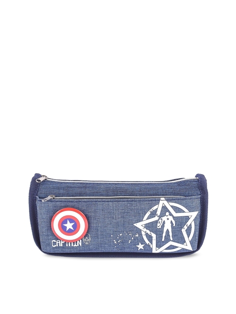 

Instabuyz Kids Navy Blue Printed Zipper Pencil Pouch