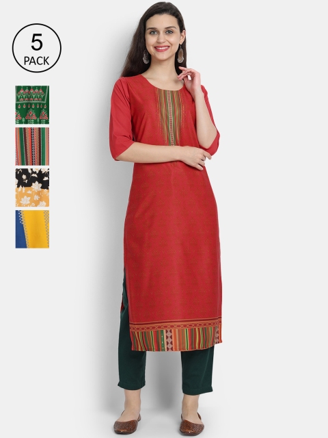

1 Stop Fashion Women Multicoloured Floral Printed Crepe Kurta, Multi
