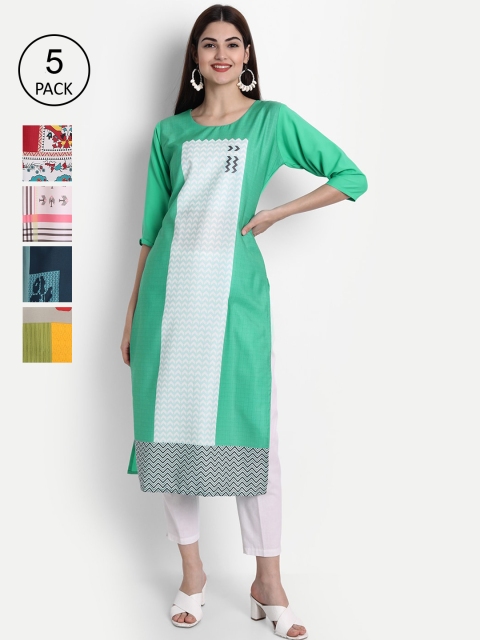 

1 Stop Fashion Women Multicoloured Ethnic Motifs Printed Crepe Kurta, Multi