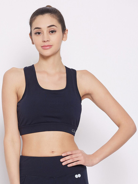 

Clovia Navy Blue Sports Bra Lightly Padded