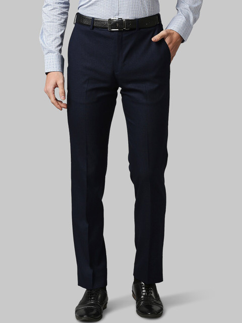 

Park Avenue Men Blue Solid Trousers