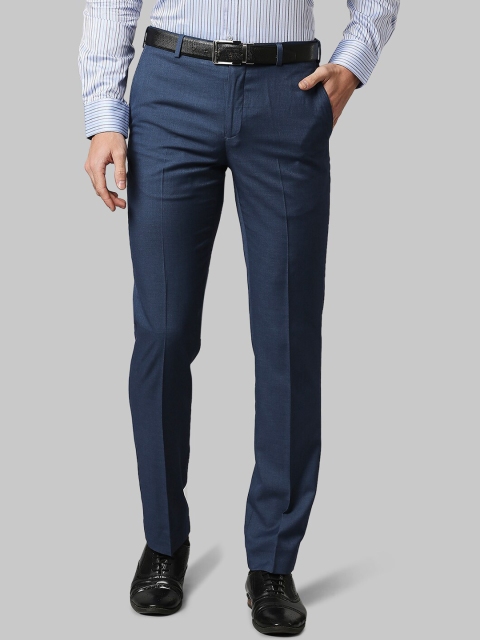 

Park Avenue Men Blue Solid Formal Trousers