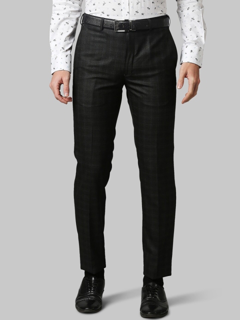 

Park Avenue Men Charcoal Checked Trousers