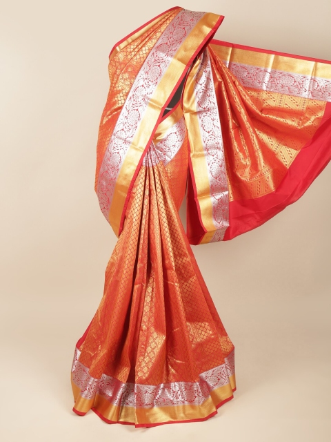 

Pothys Red & Gold-Coloured Ethnic Motifs Zari Pure Silk Saree