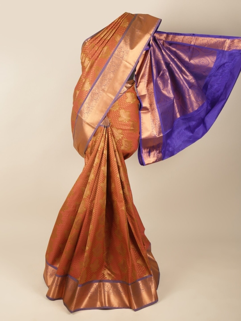

Pothys Mauve & Violet Floral Zari Pure Silk Saree