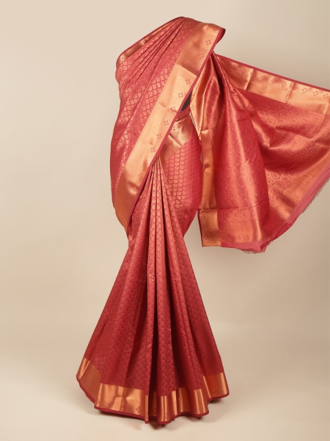 

Pothys Pink & Gold-Coloured Ethnic Motifs Zari Pure Silk Saree