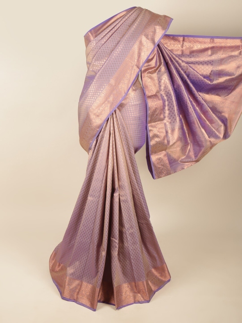 

Pothys Blue & Gold-Toned Ethnic Motifs Zari Pure Silk Saree