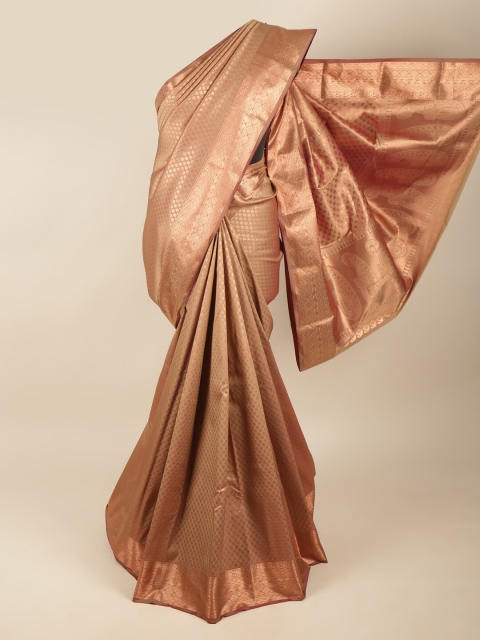 

Pothys Mauve & Gold-Coloured Ethnic Motifs Zari Pure Silk Saree