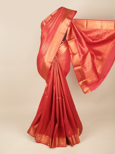 

Pothys Red & Gold-Coloured Ethnic Motifs Zari Pure Silk Saree