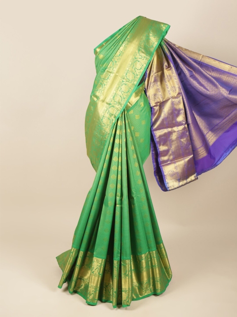 

Pothys Green & Blue Woven Design Pure Silk Saree