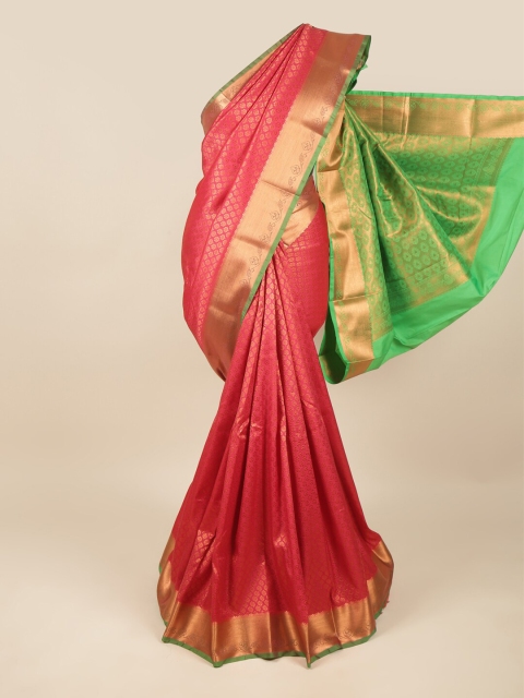 

Pothys Pink & Gold-Toned Woven Design Zari Pure Silk Saree