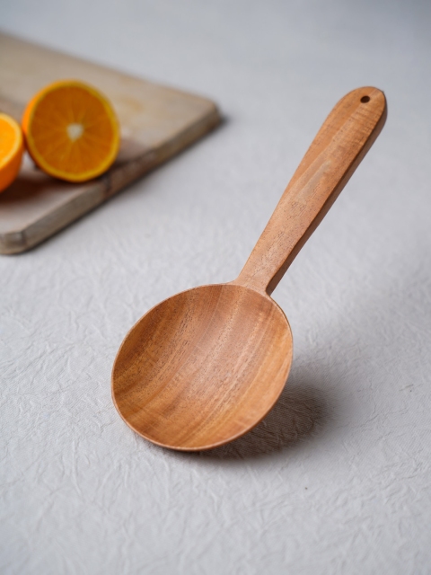 

The Indus Valley Brown Neem Wood Cooking Ladle - 23 cm