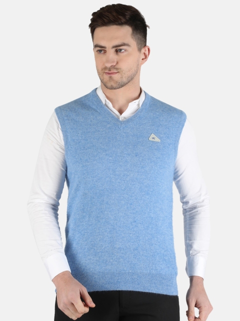 

Monte Carlo Men Blue Wool Sweater Vest