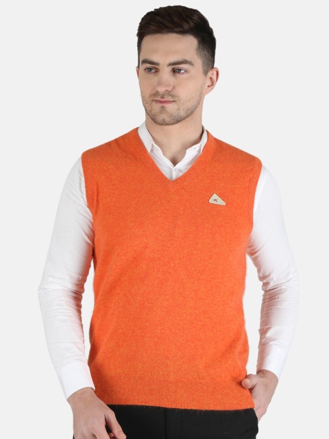 

Monte Carlo Men Orange Woolen Sweater Vest
