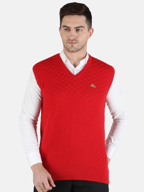 

Monte Carlo Men Red Pure Wool Sweater Vest