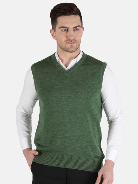

Monte Carlo Men Olive Green Woolen Sweater Vest