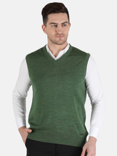 

Monte Carlo Men Olive Green Woolen Sweater Vest