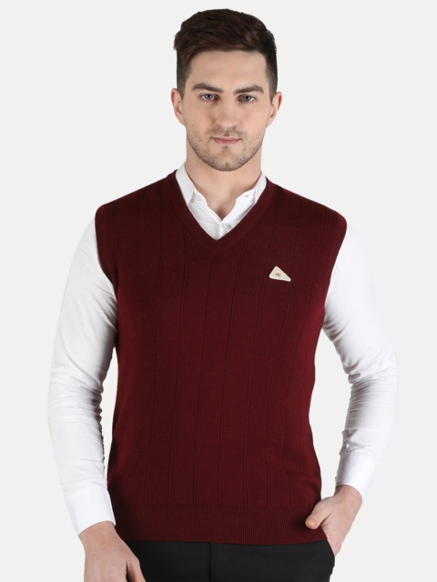 

Monte Carlo Men Maroon Ribbed Wool Sweater Vest