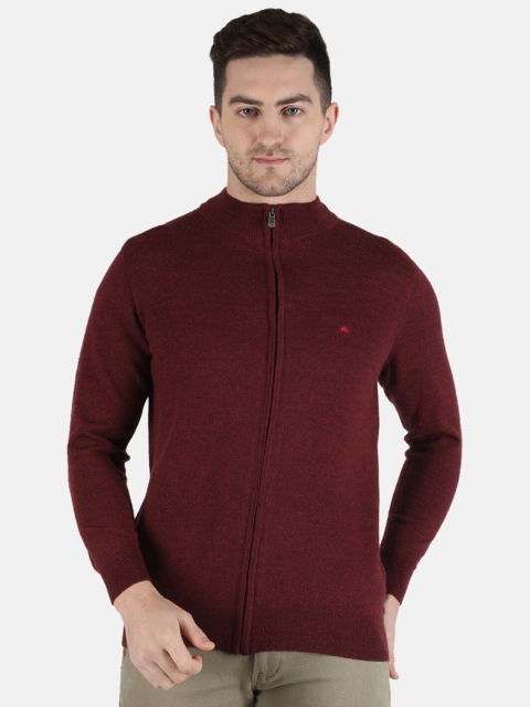 

Monte Carlo Men Purple Pure Wool Front-Open with Zip Detail