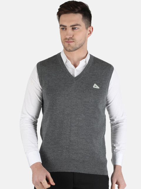 

Monte Carlo Men Grey Pure Woolen Sweater Vest